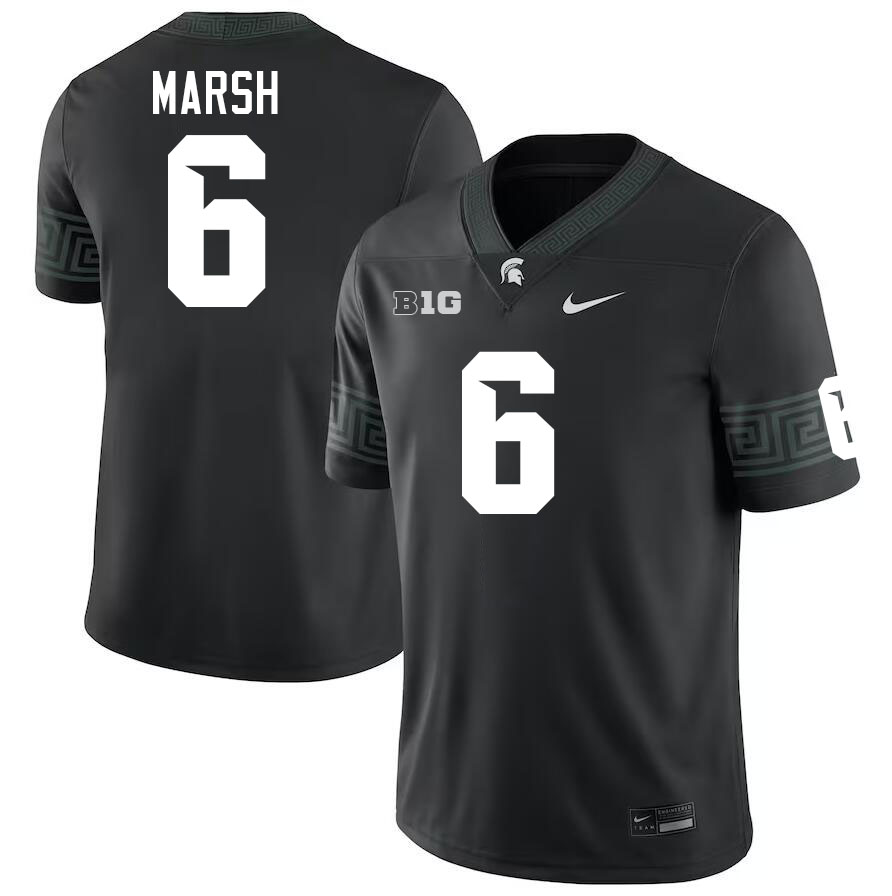 Michigan State Spartans #6 Nick Marsh College Football Jerseys Stitched-Black